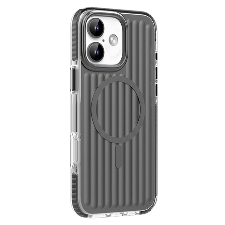 Mutural Corrugated Texture Magsafe Magnetic Shockproof Phone Case, For iPhone 16 Pro Max, For iPhone 16 Pro, For iPhone 16