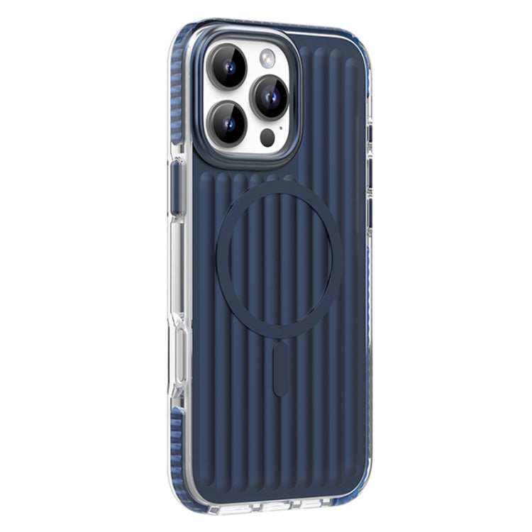 Mutural Corrugated Texture Magsafe Magnetic Shockproof Phone Case, For iPhone 16 Pro Max, For iPhone 16 Pro, For iPhone 16