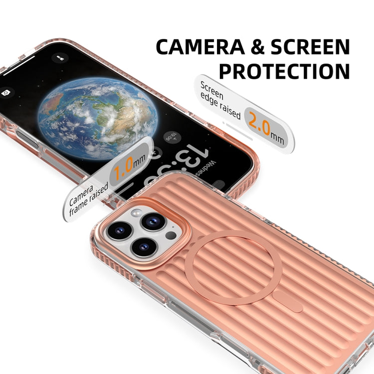 Mutural Corrugated Texture Magsafe Magnetic Shockproof Phone Case, For iPhone 16 Pro Max, For iPhone 16 Pro, For iPhone 16