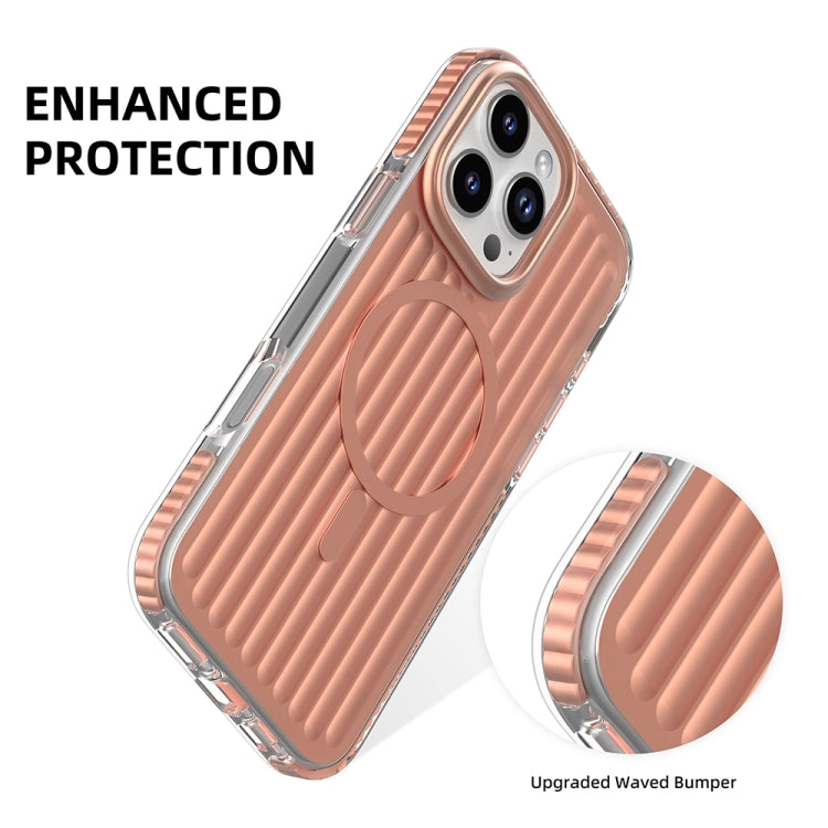 Mutural Corrugated Texture Magsafe Magnetic Shockproof Phone Case, For iPhone 16 Pro Max, For iPhone 16 Pro, For iPhone 16