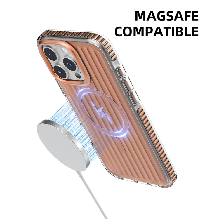 Mutural Corrugated Texture Magsafe Magnetic Shockproof Phone Case, For iPhone 16 Pro Max, For iPhone 16 Pro, For iPhone 16