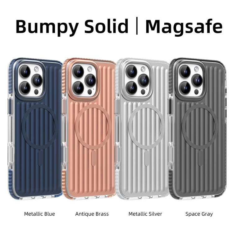 Mutural Corrugated Texture Magsafe Magnetic Shockproof Phone Case, For iPhone 16 Pro Max, For iPhone 16 Pro, For iPhone 16