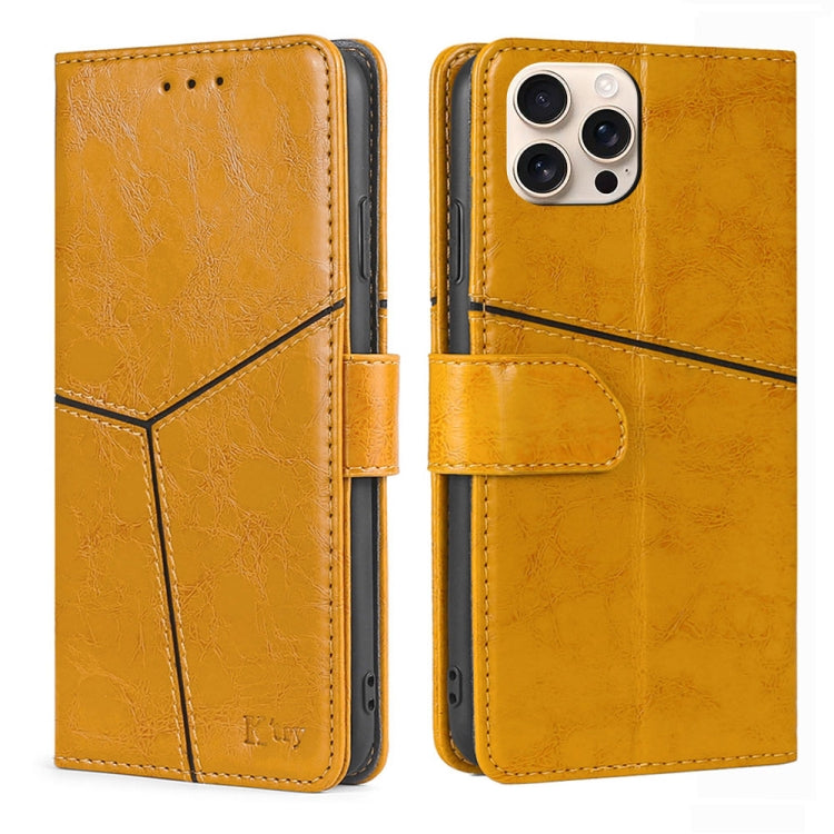 Geometric Stitching Leather Phone Case, For iPhone 16 Pro Max, For iPhone 16 Pro, For iPhone 16 Plus, For iPhone 16