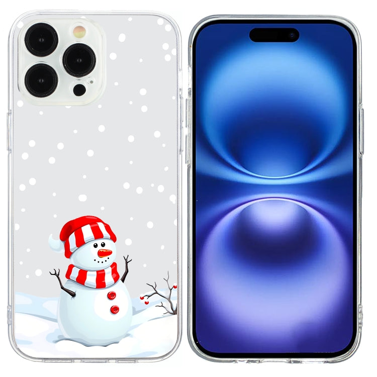 Christmas Painted Pattern TPU Transparent Phone Case, For iPhone 16 Pro Max, For iPhone 16 Pro, For iPhone 16 Plus, For iPhone 16