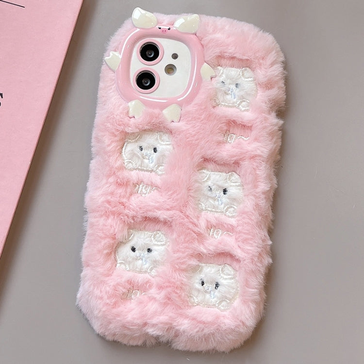 Plush Embroidery Full Coverage Phone Case, For iPhone 12, For iPhone 12 Pro Max, For iPhone 12 Pro, For iPhone 11