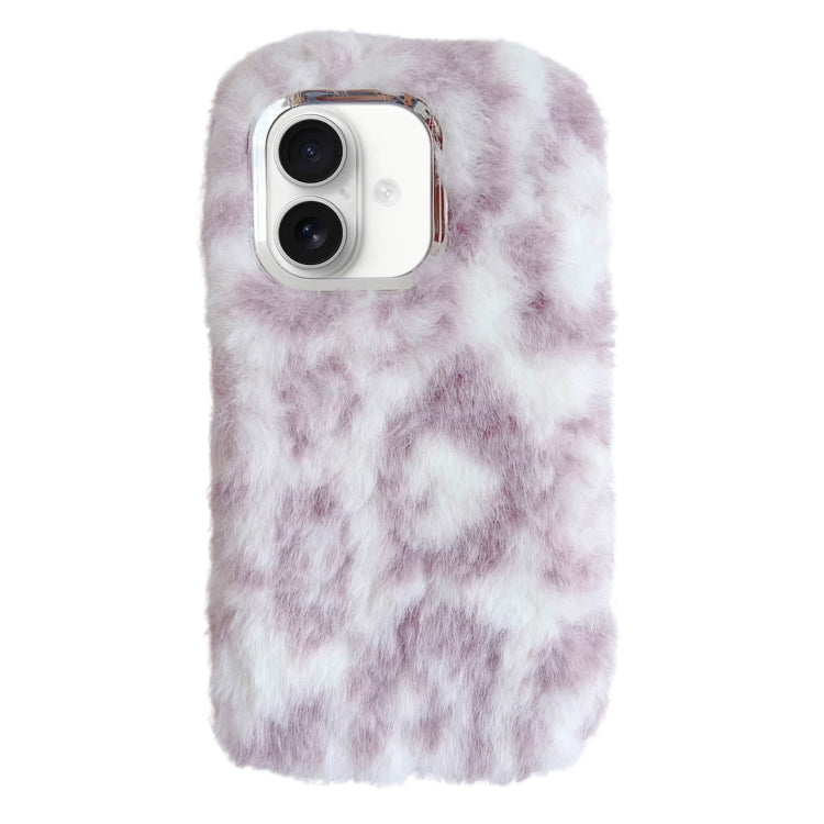 Leopard Print Plush TPU Phone Case, For iPhone 16 Pro Max, For iPhone 16 Pro, For iPhone 16 Plus, For iPhone 16, For iPhone 15 Pro Max, For iPhone 15 Pro, For iPhone 15 Plus, For iPhone 15