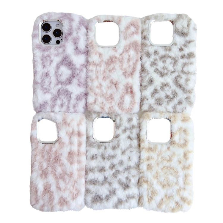 Leopard Print Plush TPU Phone Case, For iPhone 14 Plus, For iPhone 14, For iPhone 14 Pro, For iPhone 14 Pro Max