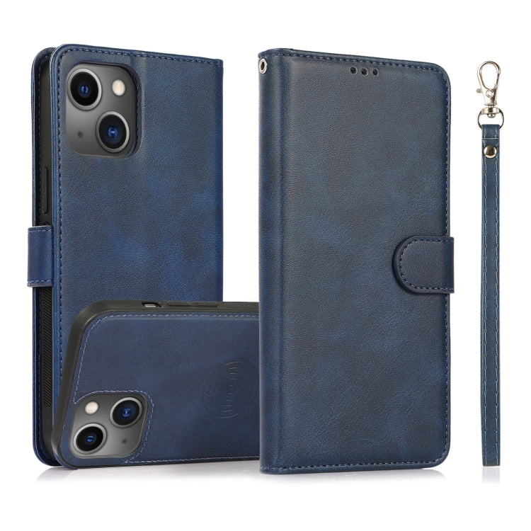 Calf Texture 2 in 1 Detachable Magnetic Back Cover Leather Case, For iPhone 15 Pro, For iPhone 15 Plus, For iPhone 15, For iPhone 14 Plus, For iPhone 14