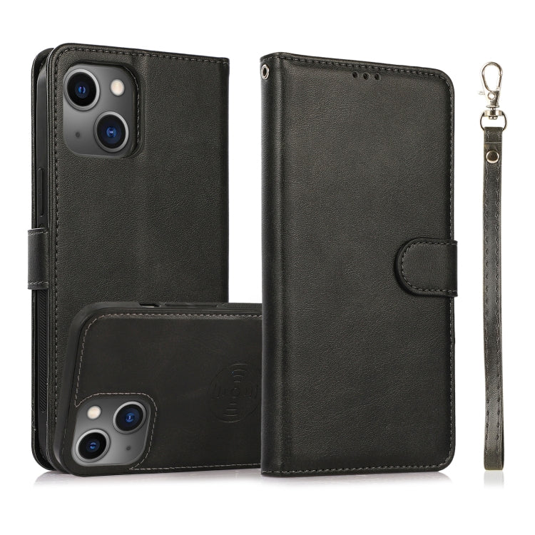 Calf Texture 2 in 1 Detachable Magnetic Back Cover Leather Case, For iPhone 15 Pro, For iPhone 15 Plus, For iPhone 15, For iPhone 14 Plus, For iPhone 14