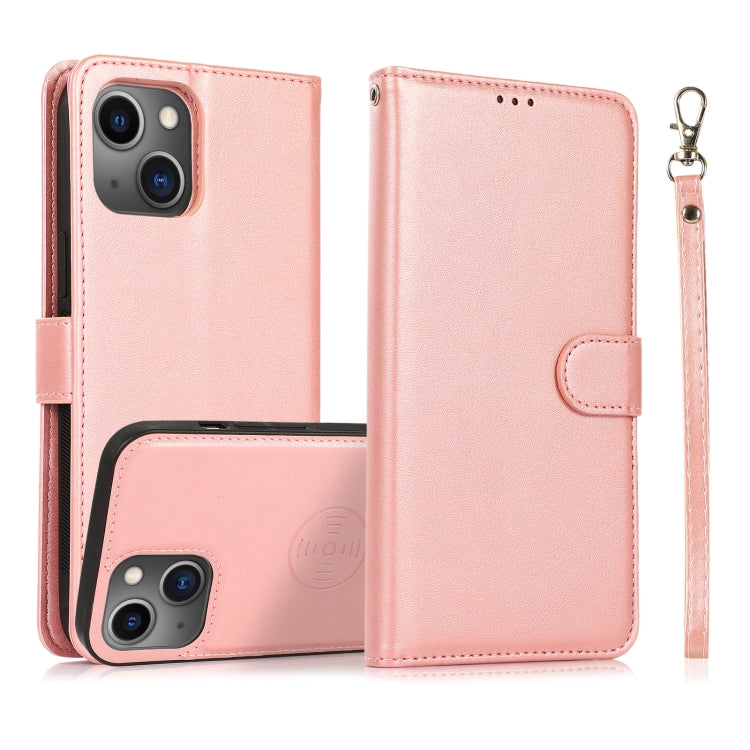 Calf Texture 2 in 1 Detachable Magnetic Back Cover Leather Case, For iPhone 15 Pro, For iPhone 15 Plus, For iPhone 15, For iPhone 14 Plus, For iPhone 14