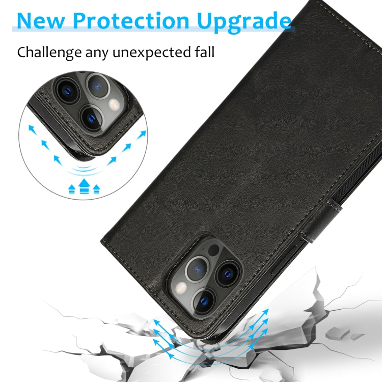 Calf Texture 2 in 1 Detachable Magnetic Back Cover Leather Case, For iPhone 15 Pro, For iPhone 15 Plus, For iPhone 15, For iPhone 14 Plus, For iPhone 14