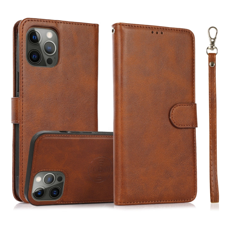 Calf Texture 2 in 1 Detachable Magnetic Back Cover Leather Case, For iPhone 15 Pro, For iPhone 15 Plus, For iPhone 15, For iPhone 14 Plus, For iPhone 14