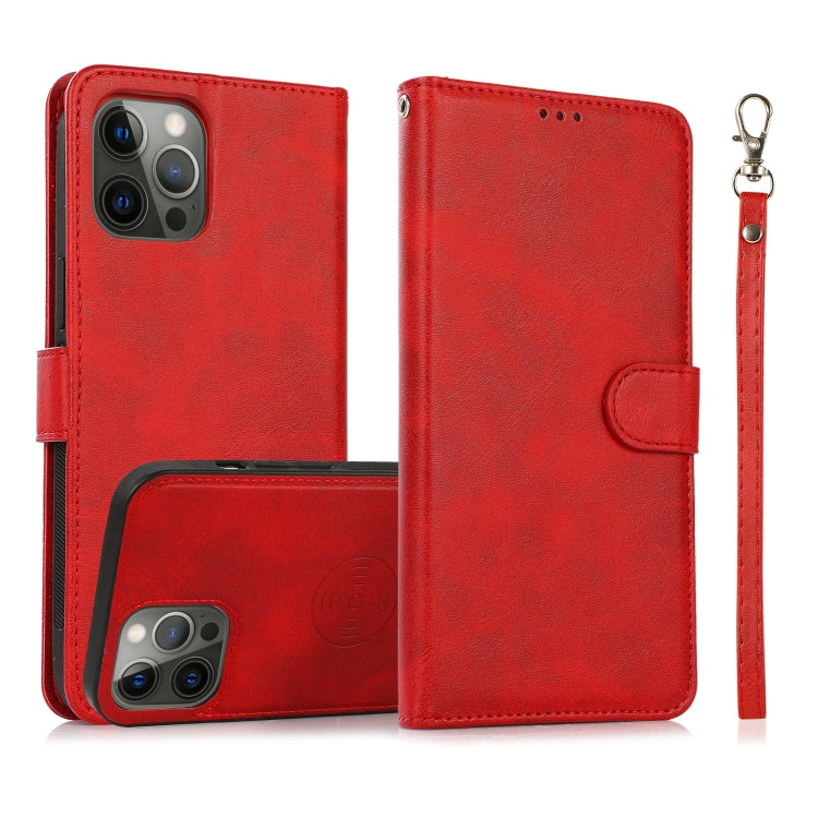 Calf Texture 2 in 1 Detachable Magnetic Back Cover Leather Case, For iPhone 15 Pro, For iPhone 15 Plus, For iPhone 15, For iPhone 14 Plus, For iPhone 14