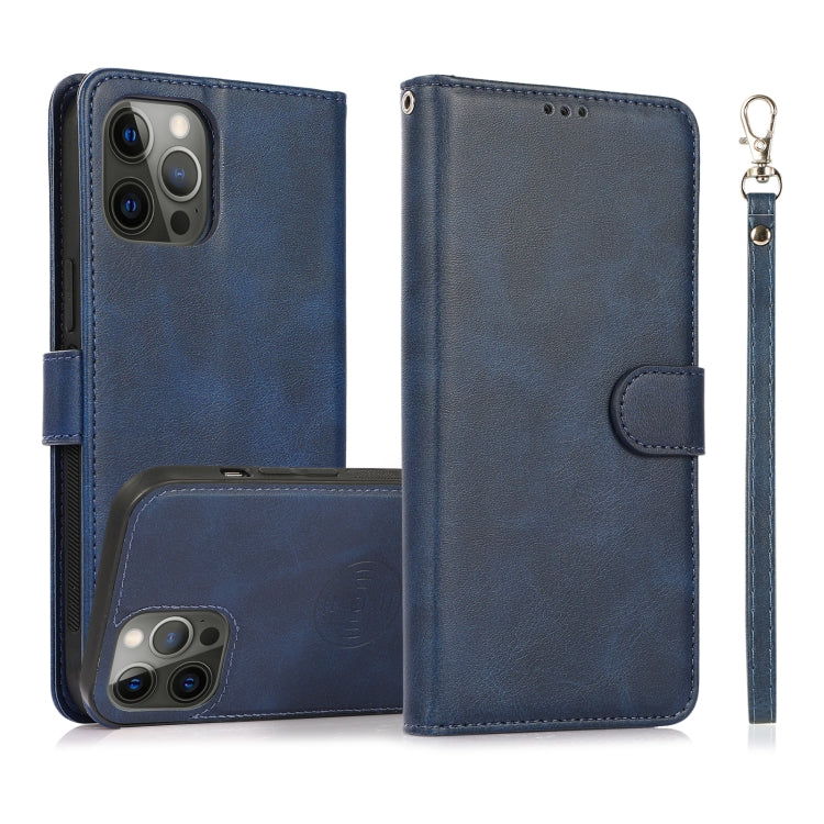 Calf Texture 2 in 1 Detachable Magnetic Back Cover Leather Case, For iPhone 15 Pro, For iPhone 15 Plus, For iPhone 15, For iPhone 14 Plus, For iPhone 14