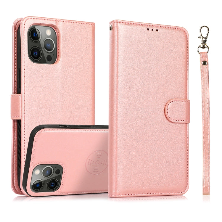 Calf Texture 2 in 1 Detachable Magnetic Back Cover Leather Case, For iPhone 15 Pro, For iPhone 15 Plus, For iPhone 15, For iPhone 14 Plus, For iPhone 14