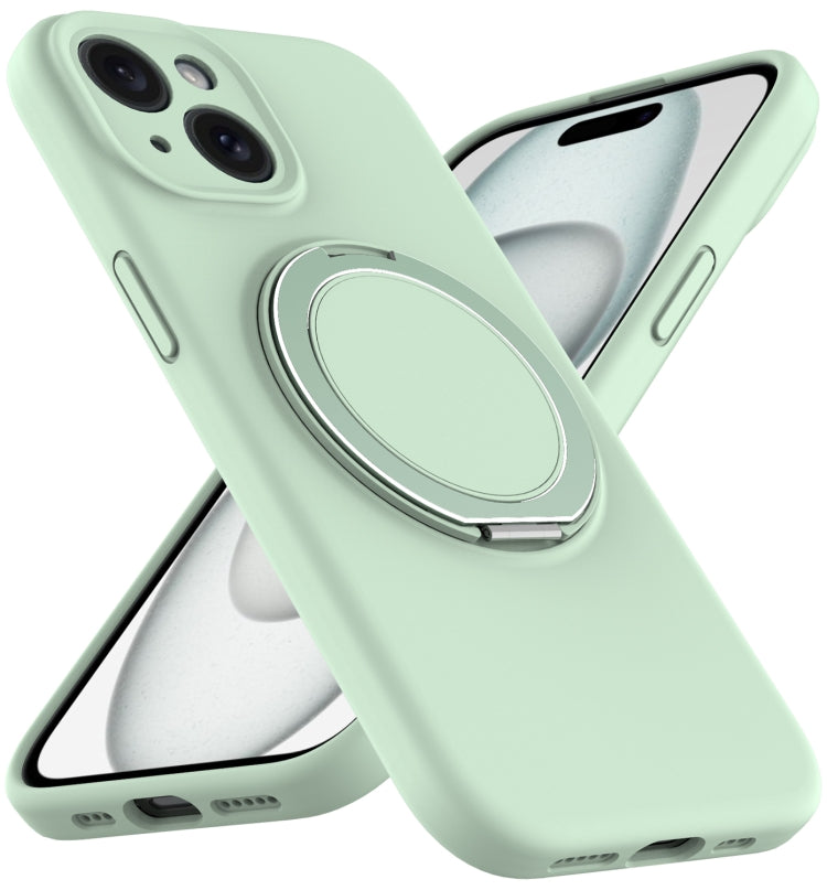 Liquid Silicone MagSafe Phone Case with Rotating Holder, For iPhone 15 Plus, For iPhone 15, For iPhone 14 Plus, For iPhone 14, For iPhone 14 Pro, For iPhone 14 Pro Max