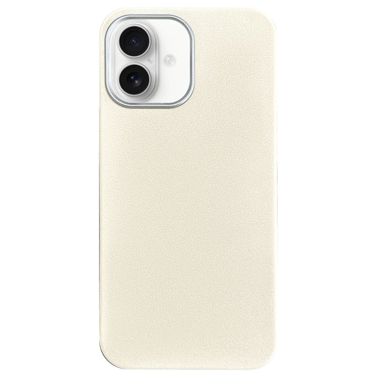 Litchi Pattern Silver Edge Camera Frame Material Phone Case, For iPhone 16 Pro Max, For iPhone 16 Pro, For iPhone 16 Plus, For iPhone 16, For iPhone 15 Pro Max, For iPhone 15 Pro