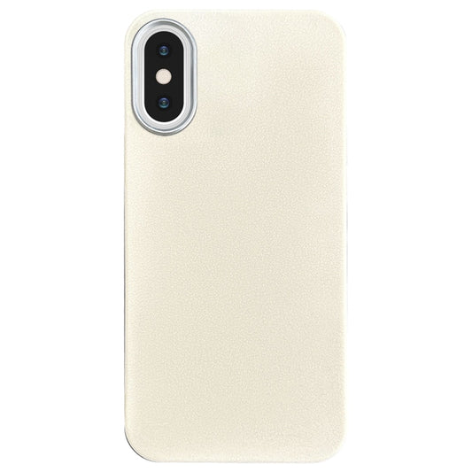 Litchi Pattern Silver Edge Camera Frame Material Phone Case, For iPhone XS Max, For iPhone 8 Plus / 7 Plus