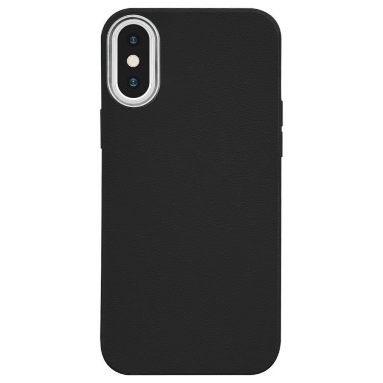 Litchi Pattern Silver Edge Camera Frame Material Phone Case, For iPhone XS Max, For iPhone 8 Plus / 7 Plus