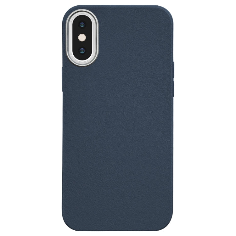 Litchi Pattern Silver Edge Camera Frame Material Phone Case, For iPhone XS Max, For iPhone 8 Plus / 7 Plus