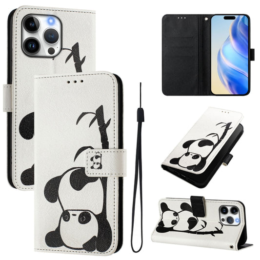 Art Colored Drawing Pattern Leather Phone Case, For iPhone 16 Pro Max