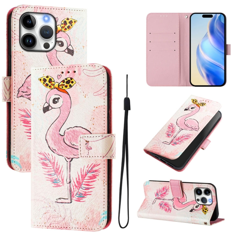 Art Colored Drawing Pattern Leather Phone Case, For iPhone 16 Pro Max