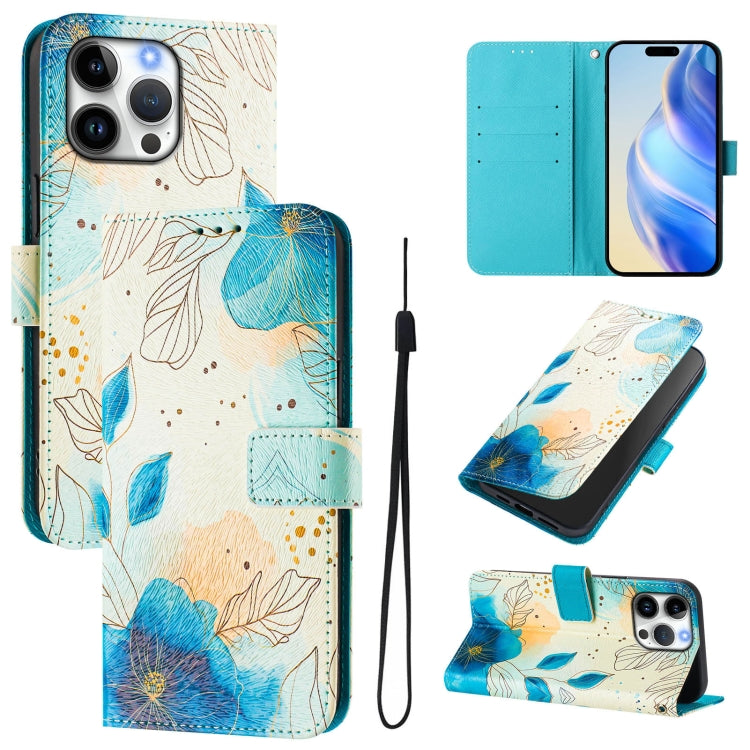 Art Colored Drawing Pattern Leather Phone Case, For iPhone 16 Pro Max