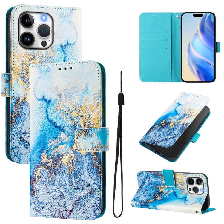 Art Colored Drawing Pattern Leather Phone Case, For iPhone 16 Pro Max