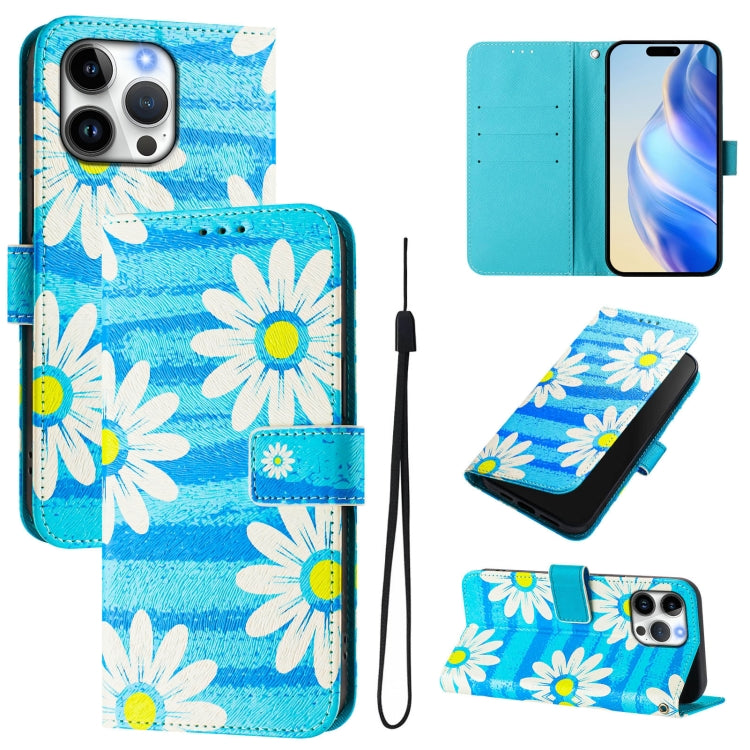 Art Colored Drawing Pattern Leather Phone Case, For iPhone 16 Pro Max