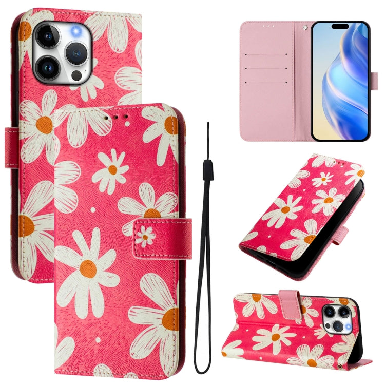 Art Colored Drawing Pattern Leather Phone Case, For iPhone 16 Pro Max