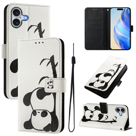 Art Colored Drawing Pattern Leather Phone Case, For iPhone 16 Plus