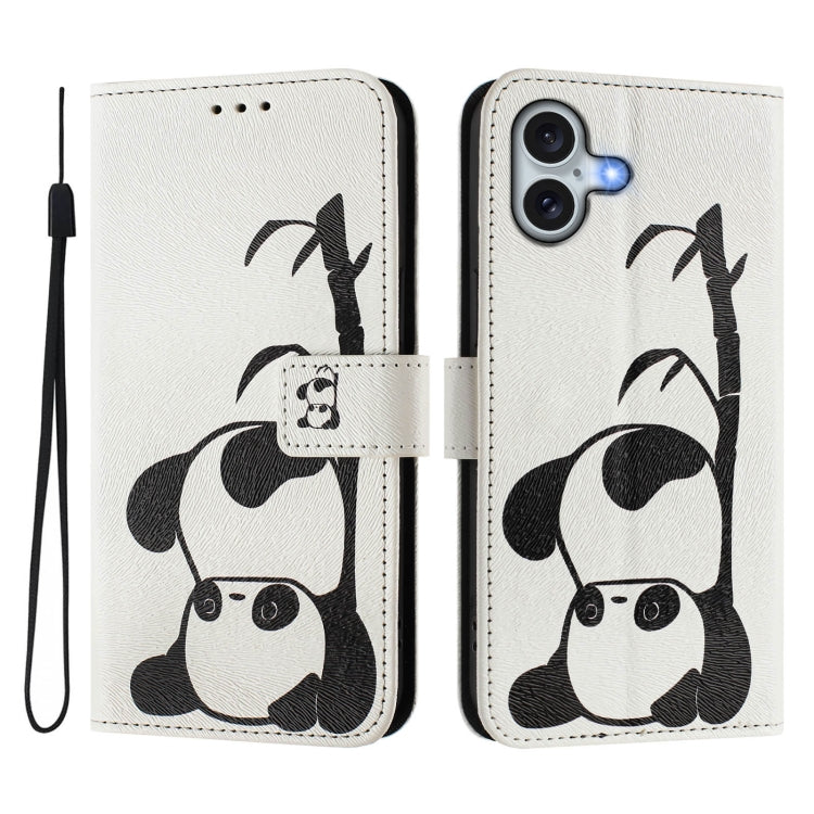 Art Colored Drawing Pattern Leather Phone Case, For iPhone 16 Plus