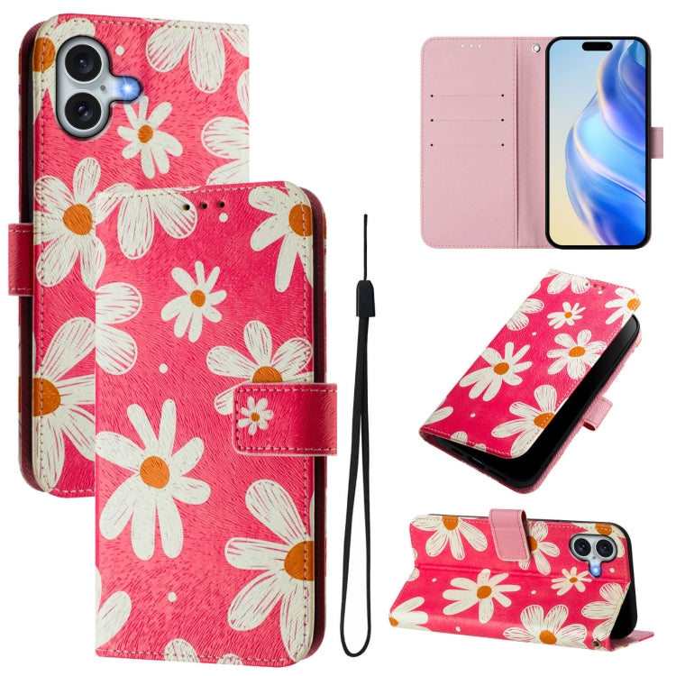 Art Colored Drawing Pattern Leather Phone Case, For iPhone 16 Plus