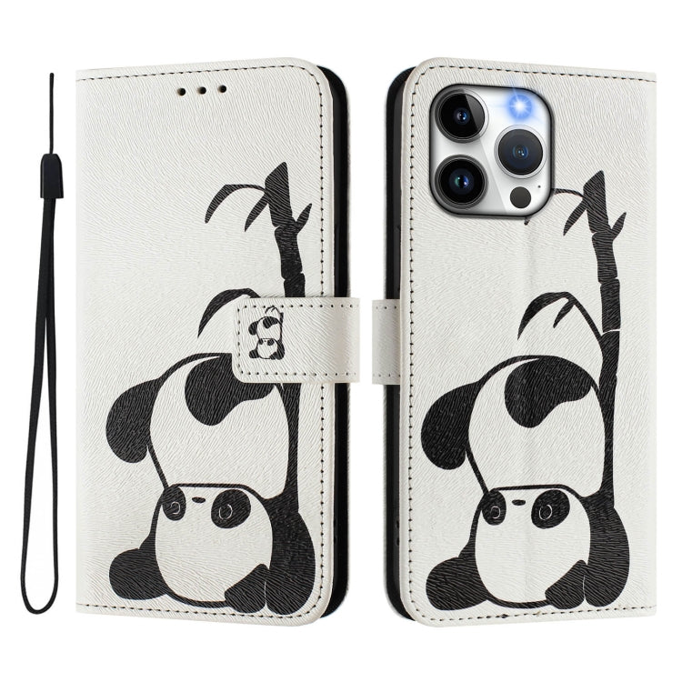 Art Colored Drawing Pattern Leather Phone Case, For iPhone 15 Pro