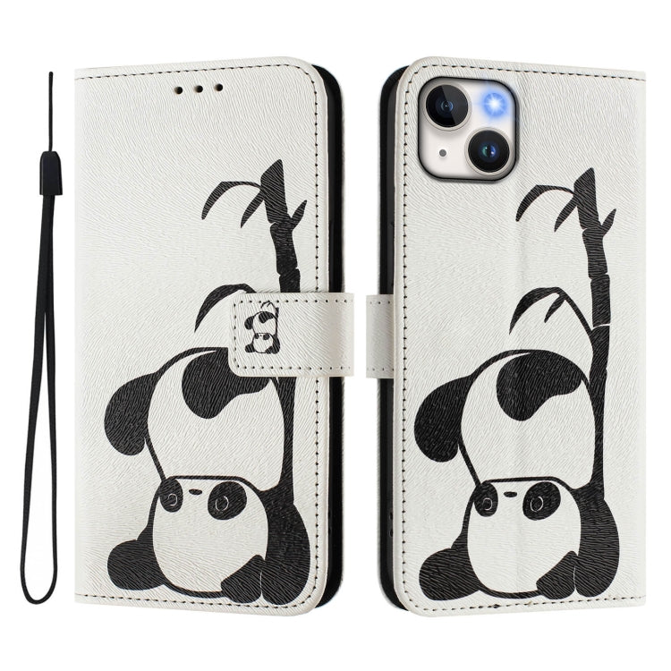 Art Colored Drawing Pattern Leather Phone Case, For iPhone 15 Plus