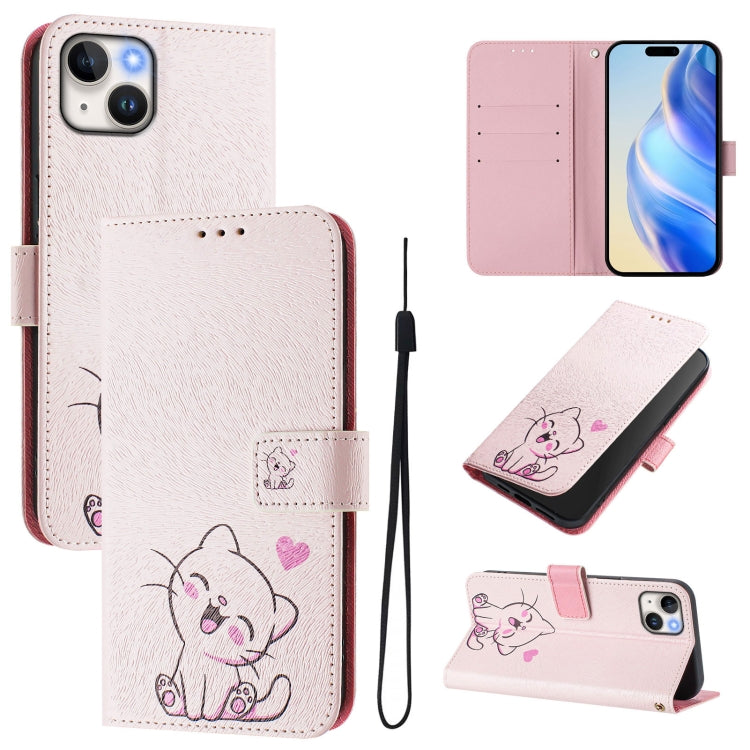 Art Colored Drawing Pattern Leather Phone Case, For iPhone 15 Plus