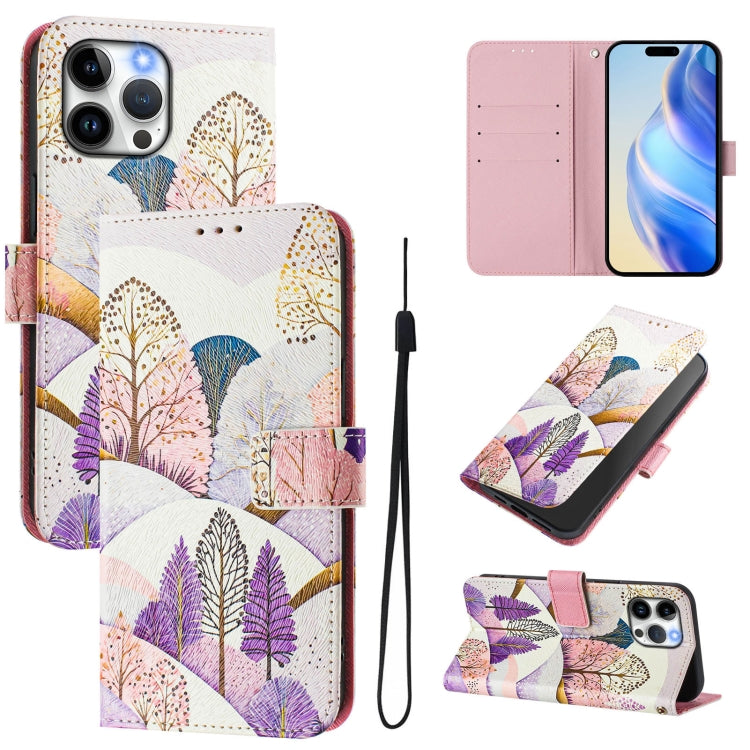 Art Colored Drawing Pattern Leather Phone Case, For iPhone 13 Pro Max