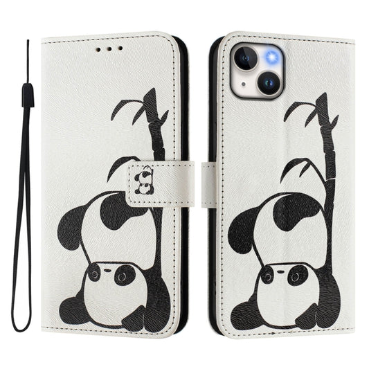 Art Colored Drawing Pattern Leather Phone Case, For iPhone 14 / 13