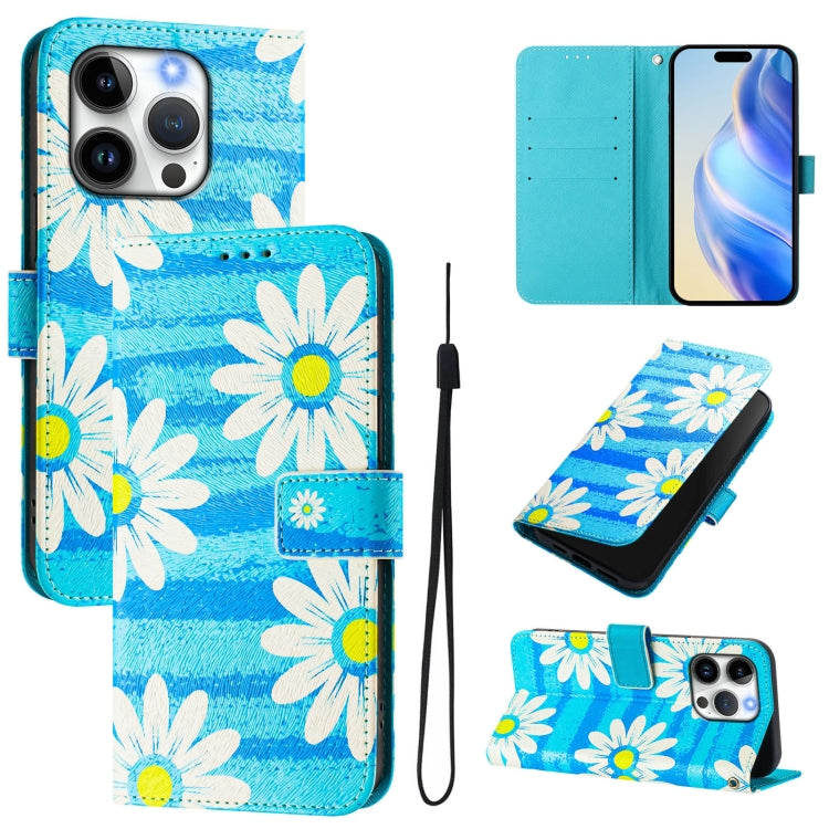 Art Colored Drawing Pattern Leather Phone Case, For iPhone 14 Pro Max