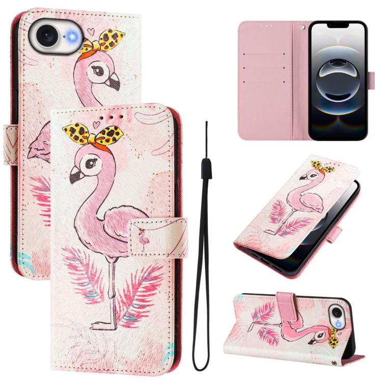 Art Colored Drawing Pattern Leather Phone Case, iPhone 16e