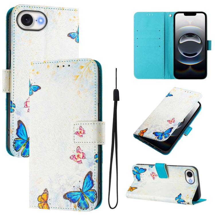 Art Colored Drawing Pattern Leather Phone Case, iPhone 16e