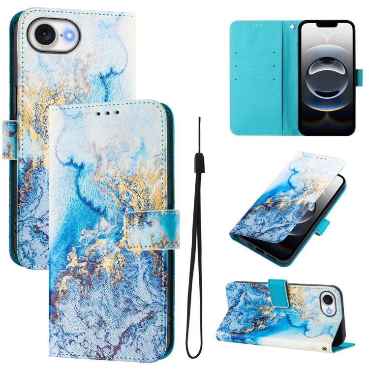 Art Colored Drawing Pattern Leather Phone Case, iPhone 16e