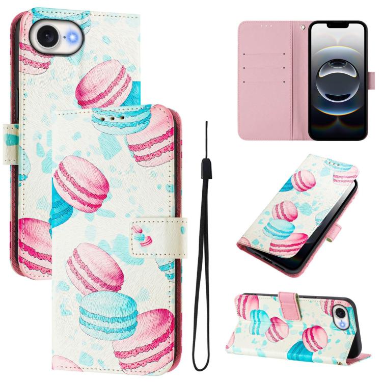 Art Colored Drawing Pattern Leather Phone Case, iPhone 16e