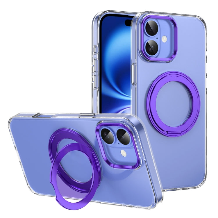 Ice-Cold Rotating Ring Holder PC MagSafe Phone Case, For iPhone 16 Pro Max, For iPhone 16 Pro, For iPhone 16 Plus, For iPhone 16, For iPhone 15 Pro Max