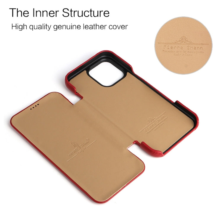 Fierre Shann Top Layer Cowhide Business Magnetic Leather Phone Case, For iPhone 16 Pro Max, For iPhone 16 Pro, For iPhone 16 Plus, For iPhone 16