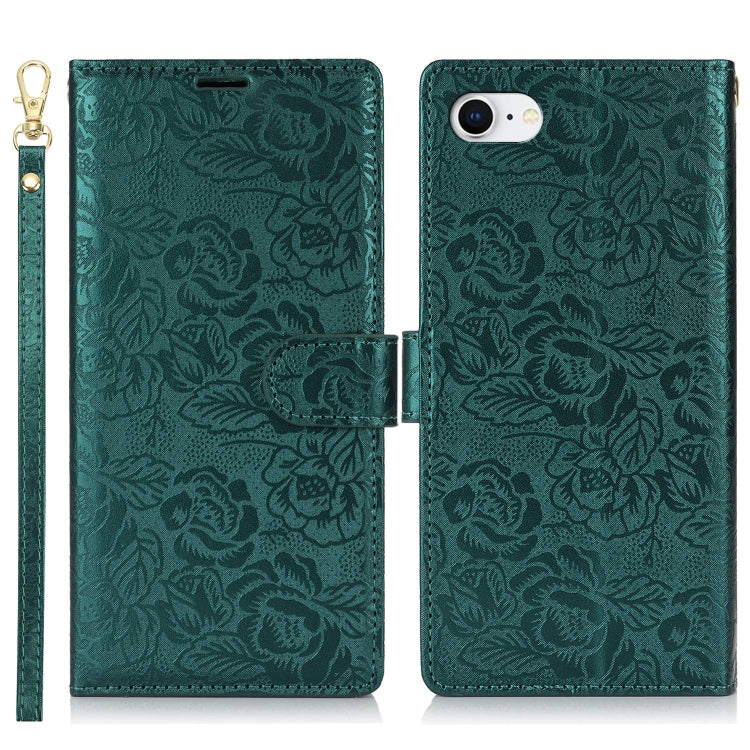 Peony Flowers Imprint Leather Phone Case, For iPhone 7 / 8 / SE 2022, For iPhone 13 Pro Max, For iPhone 13 Pro, For iPhone 13 mini, For iPhone 12 / 12 Pro, For iPhone 12 Pro Max