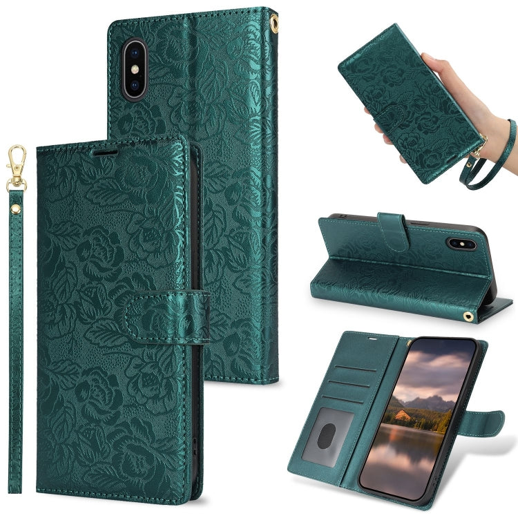 Peony Flowers Imprint Leather Phone Case, For iPhone 11 Pro Max, For iPhone 11, For iPhone 11 Pro, For iPhone X / XS, For iPhone XR, For iPhone XS Max