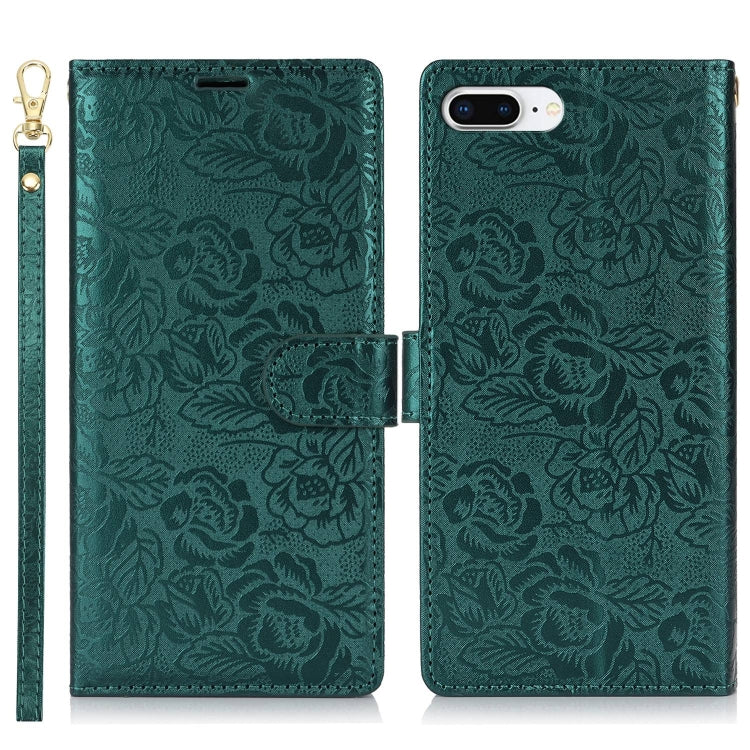 Peony Flowers Imprint Leather Phone Case, For iPhone 7 Plus / 8 Plus