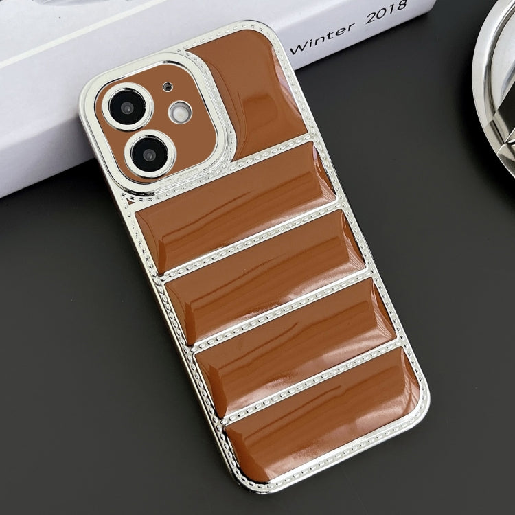 Electroplated Silver Edge Eiderdown TPU Phone Case, For iPhone 12 Pro Max, For iPhone 12 Pro, For iPhone 11 Pro Max, For iPhone 11