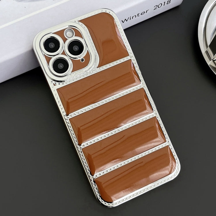 Electroplated Silver Edge Eiderdown TPU Phone Case, For iPhone 12 Pro Max, For iPhone 12 Pro, For iPhone 11 Pro Max, For iPhone 11